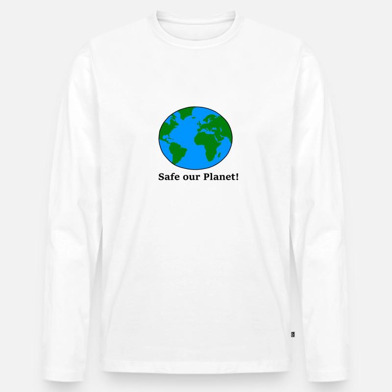 Safe our Planet! - Männer Premium Bio Langarmshirt - Weiß