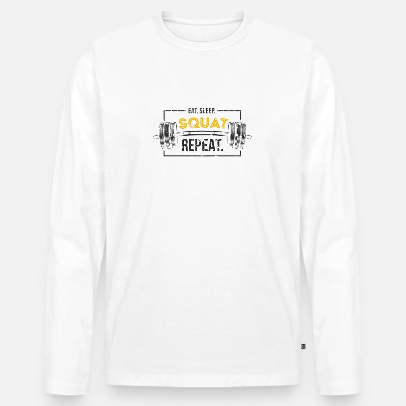 fitness - Männer Premium Bio Langarmshirt - Weiß