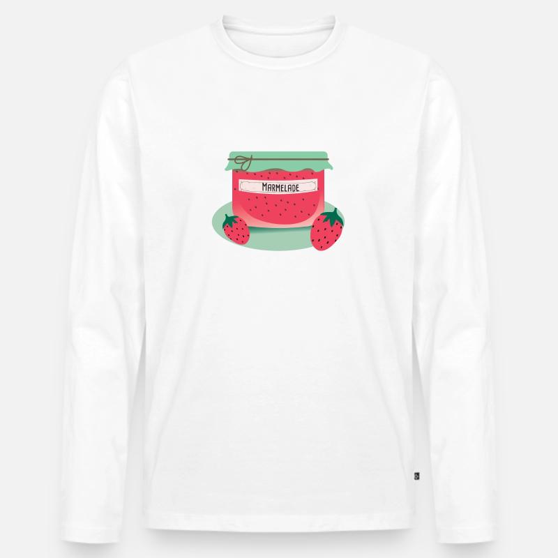 Marmelade - Männer Premium Bio Langarmshirt - Weiß