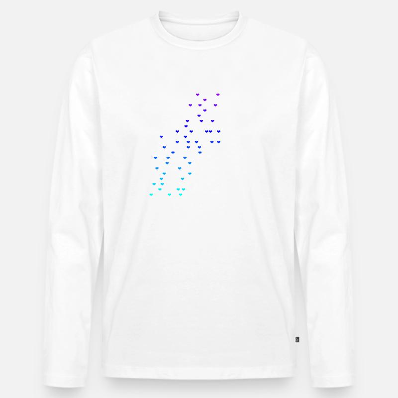Bunte Herzen blau Geschenkidee - Männer Premium Bio Langarmshirt - Weiß