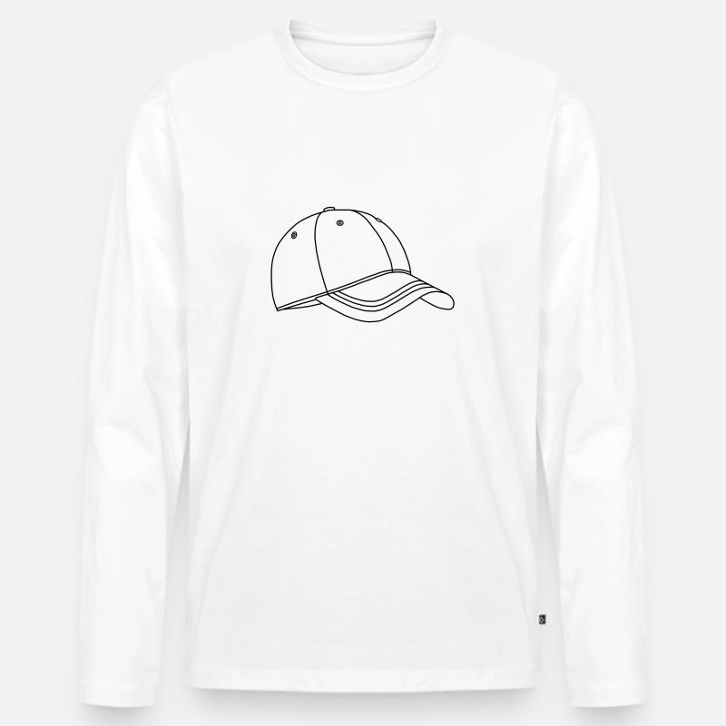 Basecap Schwarz - Männer Premium Bio Langarmshirt - Weiß