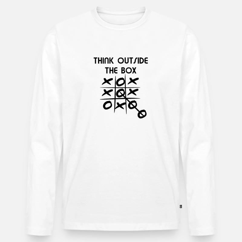 OUTSIDE THE BOX - Männer Premium Bio Langarmshirt - Weiß