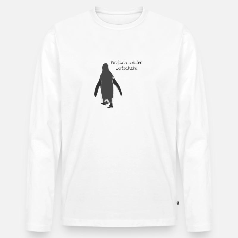 Einfach weiter watscheln! - Männer Premium Bio Langarmshirt - Weiß