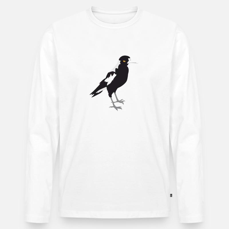 Maggie Elster ernstes Gesicht - Männer Premium Bio Langarmshirt - Weiß