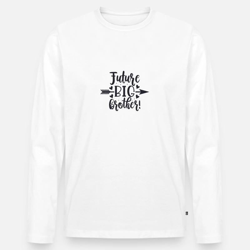 future big brother - Männer Premium Bio Langarmshirt - Weiß