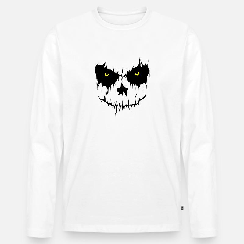 Bad Face - Männer Premium Bio Langarmshirt - Weiß