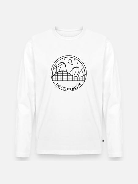 Coasterholic Achterbahn Freizeitpark Design - Männer Premium Bio Langarmshirt - Weiß