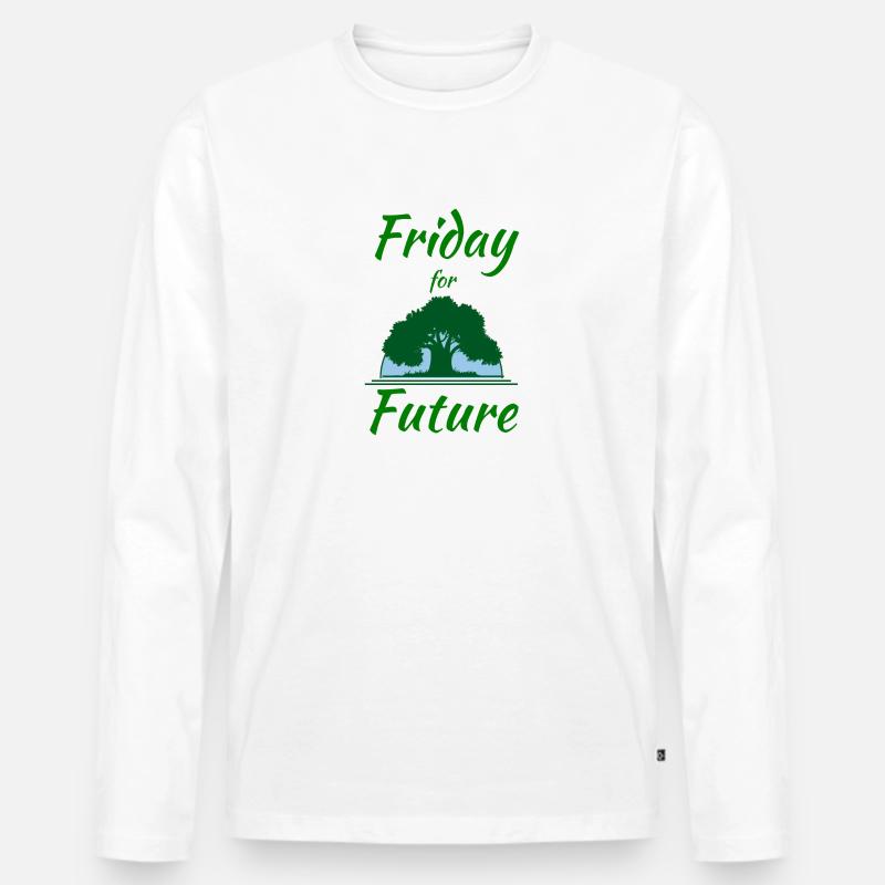 friday for future,friday,future - Männer Premium Bio Langarmshirt - Weiß