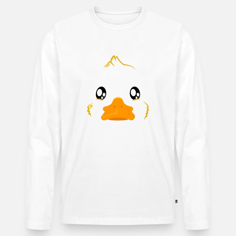Ente - Männer Premium Bio Langarmshirt - Weiß
