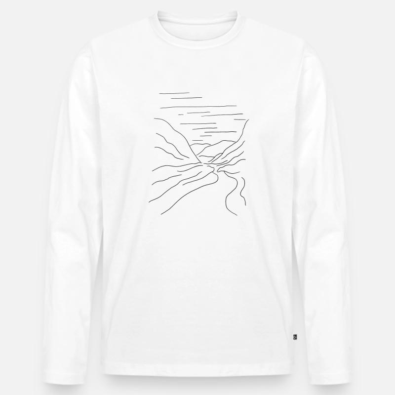 Bergtal mit Fluss - Männer Premium Bio Langarmshirt - Weiß