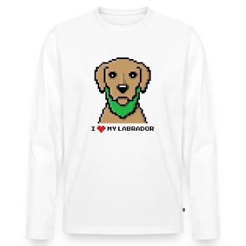 I ❤️ my Labrador - Labbi Dog Labrador Labbilove - Men's Premium Organic Long Sleeve Shirt - white - Front - Nico (187cm)