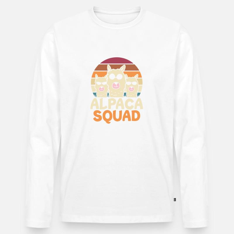 Alpaka Kader - Männer Premium Bio Langarmshirt - Weiß