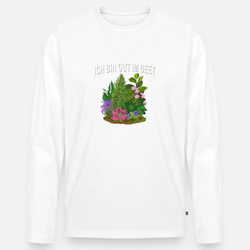 Ich bin gut im Beet - Männer Premium Bio Langarmshirt - Weiß