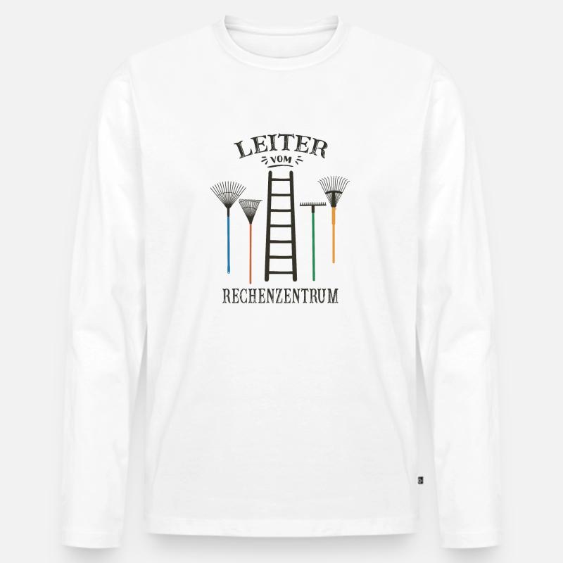 Leiter vom Rechenzentrum - Männer Premium Bio Langarmshirt - Weiß