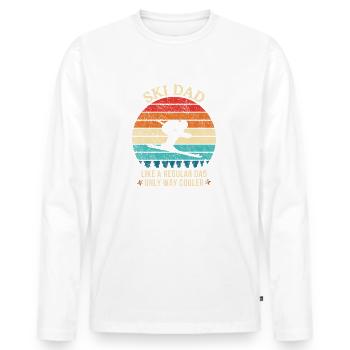 Ski Dad Funny Cute Winter Skiing - Männer Premium Bio Langarmshirt - Weiß - Vorne - Nico (187cm)