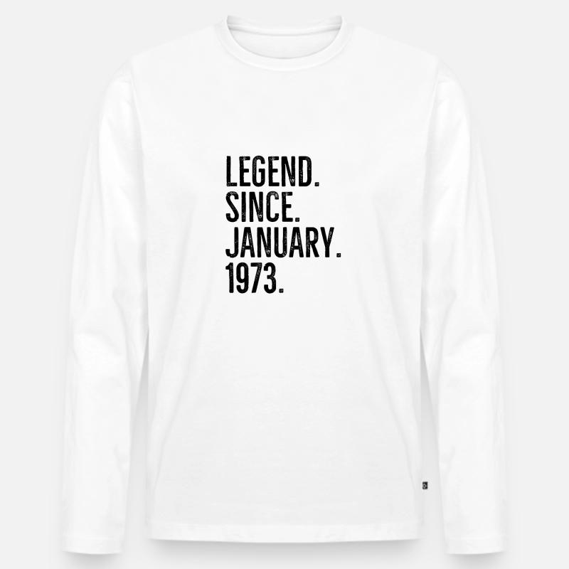 Legende seit Januar 1973 - Männer Premium Bio Langarmshirt - Weiß
