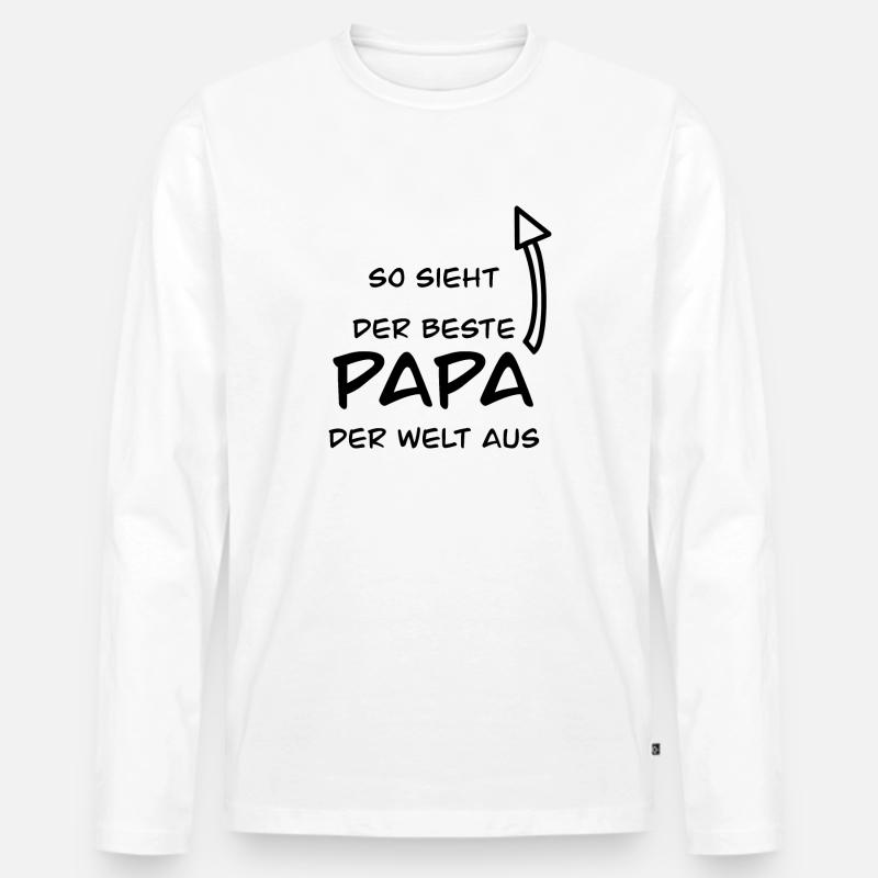 bester papa - Männer Premium Bio Langarmshirt - Weiß