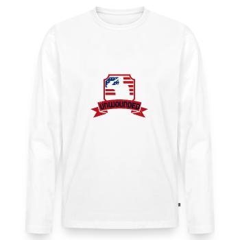 En temps de guerre, il n’y a pas de non-tissés - T-shirt manches longues Premium bio Homme - blanc - Devant - Nico (187cm)