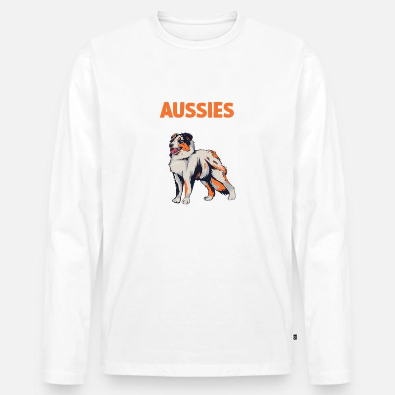 Australian Shepherd Aussie Anatomie Aussie - Männer Premium Bio Langarmshirt - Weiß