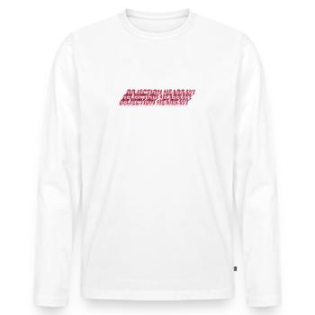 Objection Hearsay - Männer Premium Bio Langarmshirt - Weiß - Vorne - Nico (187cm)