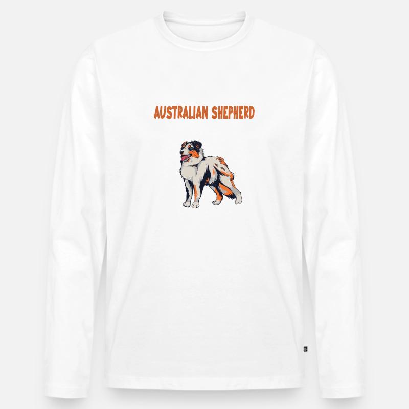 Australian Shepherd Aussie Anatomie Aussie - Männer Premium Bio Langarmshirt - Weiß