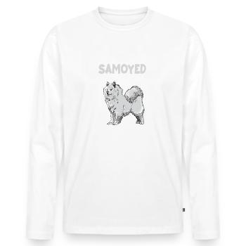 Samoyed anatomy funny dog owner walkinggan - Men's Premium Organic Long Sleeve Shirt - white - Front - Nico (187cm)