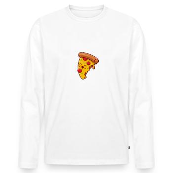 Pizza Is Always The Answer Funny Pizza Saying - Men's Premium Organic Long Sleeve Shirt - white - Front - Nico (187cm)