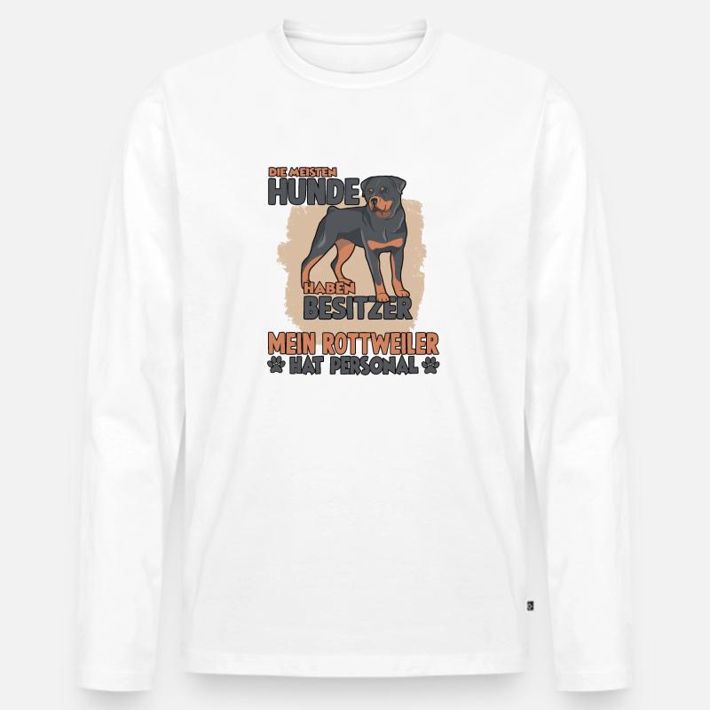 Rottweiler Gassi Witziges Hundehalter Rottweiler - Männer Premium Bio Langarmshirt - Weiß