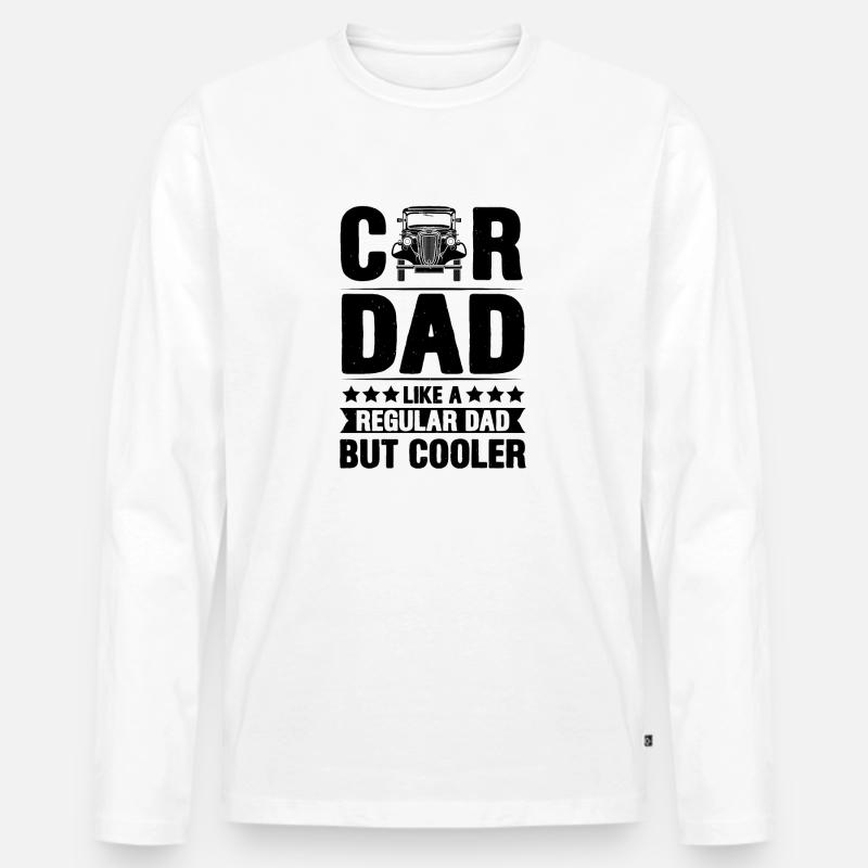 Regular Auto Papa - Männer Premium Bio Langarmshirt - Weiß