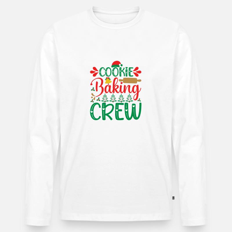 Weihnachtsplätzchen - Männer Premium Bio Langarmshirt - Weiß