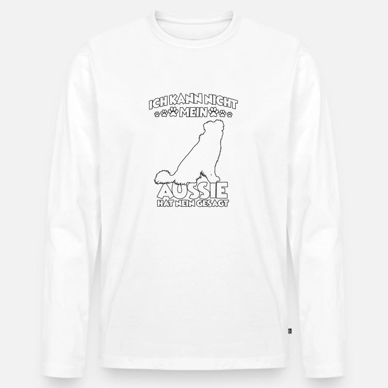 Australian Shepherd Hundeschule Aussie Gassi - Männer Premium Bio Langarmshirt - Weiß
