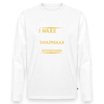 JE FAIS DE LA BIÈRE DISAPPEAAR QUEL EST VOTRE SUPERPOUVOIR - T-shirt manches longues Premium bio Homme - blanc - Devant - Nico (187cm)