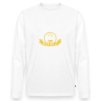 J’ai un ventre de bière - T-shirt manches longues Premium bio Homme - blanc - Devant - Nico (187cm)