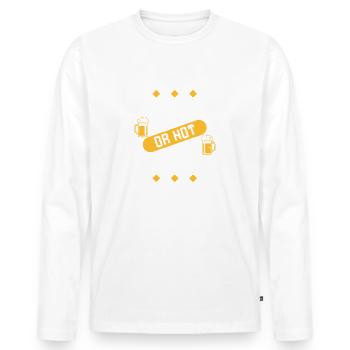 zwei Bier oder nicht zwei Bier - Männer Premium Bio Langarmshirt - Weiß - Vorne - Nico (187cm)