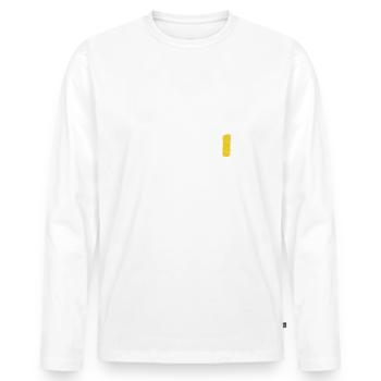 Grillen und Bier darum bin ich hier - Männer Premium Bio Langarmshirt - Weiß - Vorne - Nico (187cm)