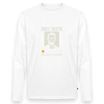 Theater Terrible ne recommanderait pas - T-shirt manches longues Premium bio Homme - blanc - Devant - Nico (187cm)