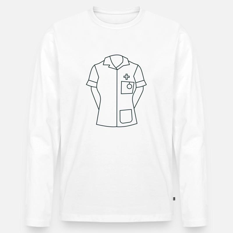 WOMAN Krankenschwester Uniform - Männer Premium Bio Langarmshirt - Weiß