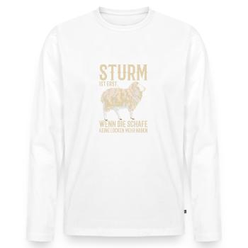 Strom Ist Erst, Wenn Die Schafe Keine Locken Mehr - Männer Premium Bio Langarmshirt - Weiß - Vorne - Nico (187cm)