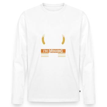 Je prends du poids de la bonne façon dont je bois de la bière - T-shirt manches longues Premium bio Homme - blanc - Devant - Nico (187cm)