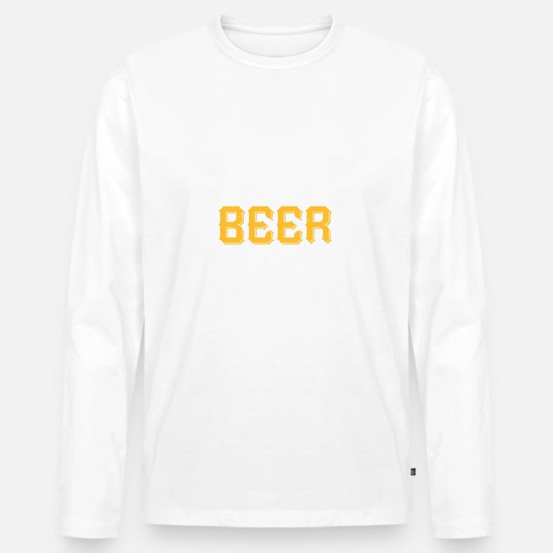 Bier - Männer Premium Bio Langarmshirt - Weiß