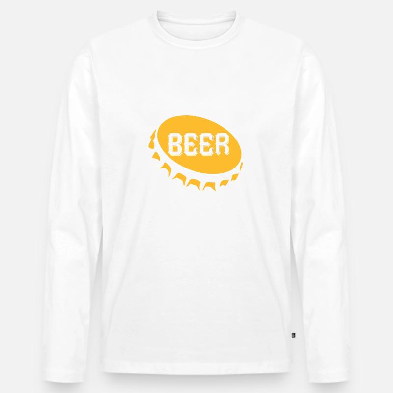 Bier - Männer Premium Bio Langarmshirt - Weiß