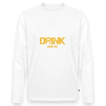 Mangez boire et soyez irlandais - T-shirt manches longues Premium bio Homme - blanc - Devant - Nico (187cm)