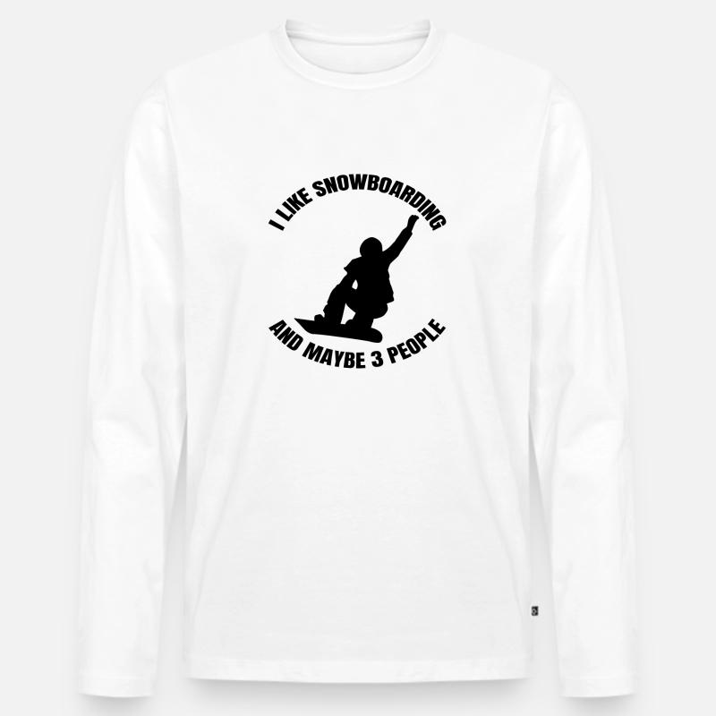 Snowboard Geschenk Wintersport Snowboardfahrer - Männer Premium Bio Langarmshirt - Weiß