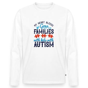 Mon cœur saigne, sort pour les familles avec enfants - T-shirt manches longues Premium bio Homme - blanc - Devant - Nico (187cm)