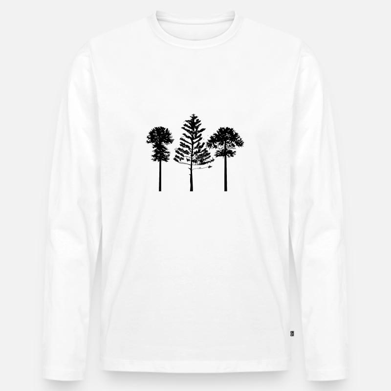 Baum - Männer Premium Bio Langarmshirt - Weiß