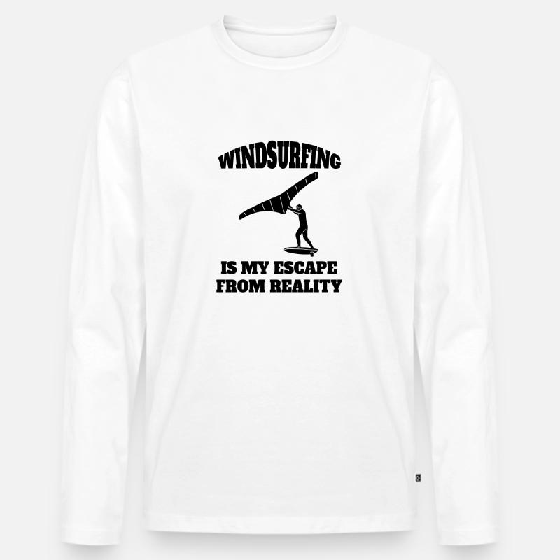 Windsurfer Kitesurfer Surfen Windsurfing Geschenk - Männer Premium Bio Langarmshirt - Weiß