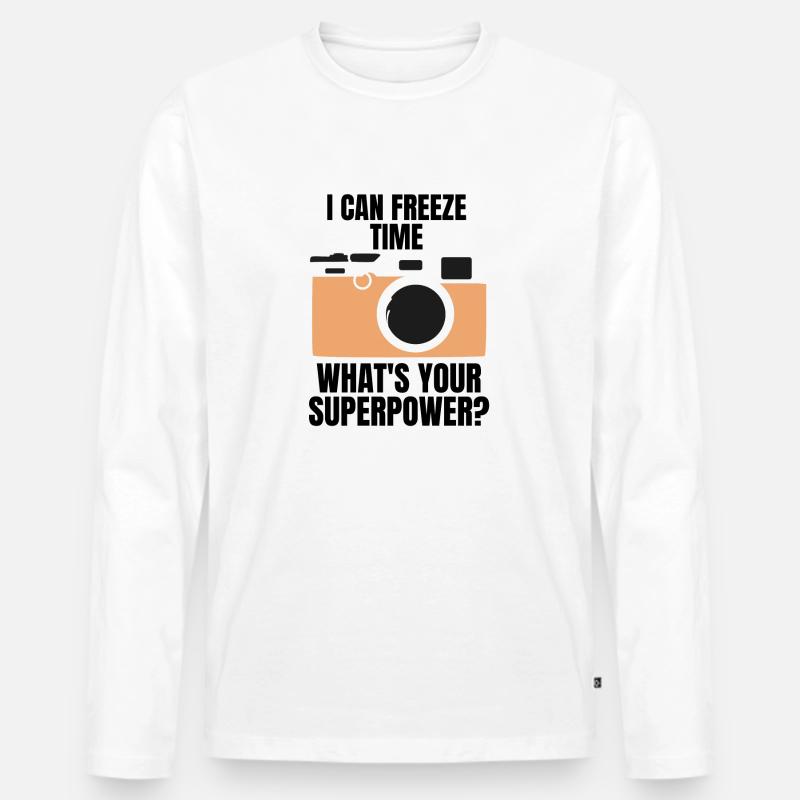 Fotograf Kamera - Männer Premium Bio Langarmshirt - Weiß