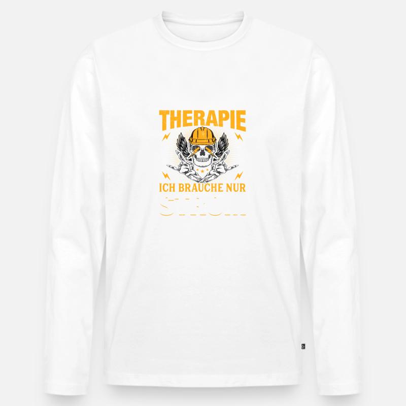 Strom Elektriker Elektroniker Geschenk - Männer Premium Bio Langarmshirt - Weiß