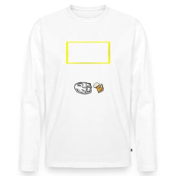 DAS WARS - Männer Premium Bio Langarmshirt - Weiß - Vorne - Nico (187cm)