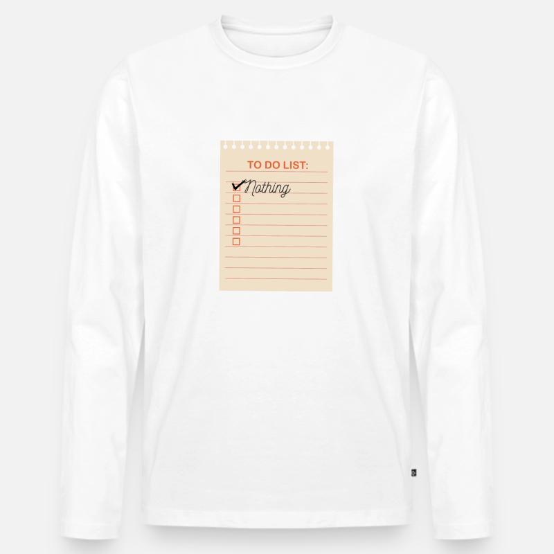 To do Liste - Männer Premium Bio Langarmshirt - Weiß
